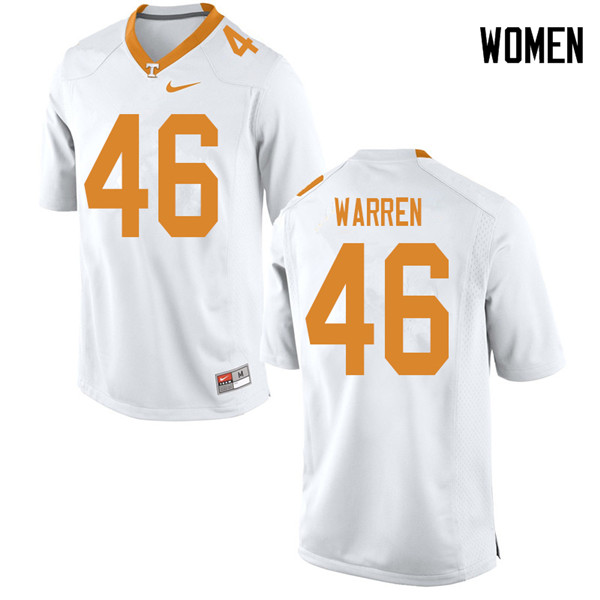 Women #46 Joshua Warren Tennessee Volunteers College Football Jerseys Sale-White